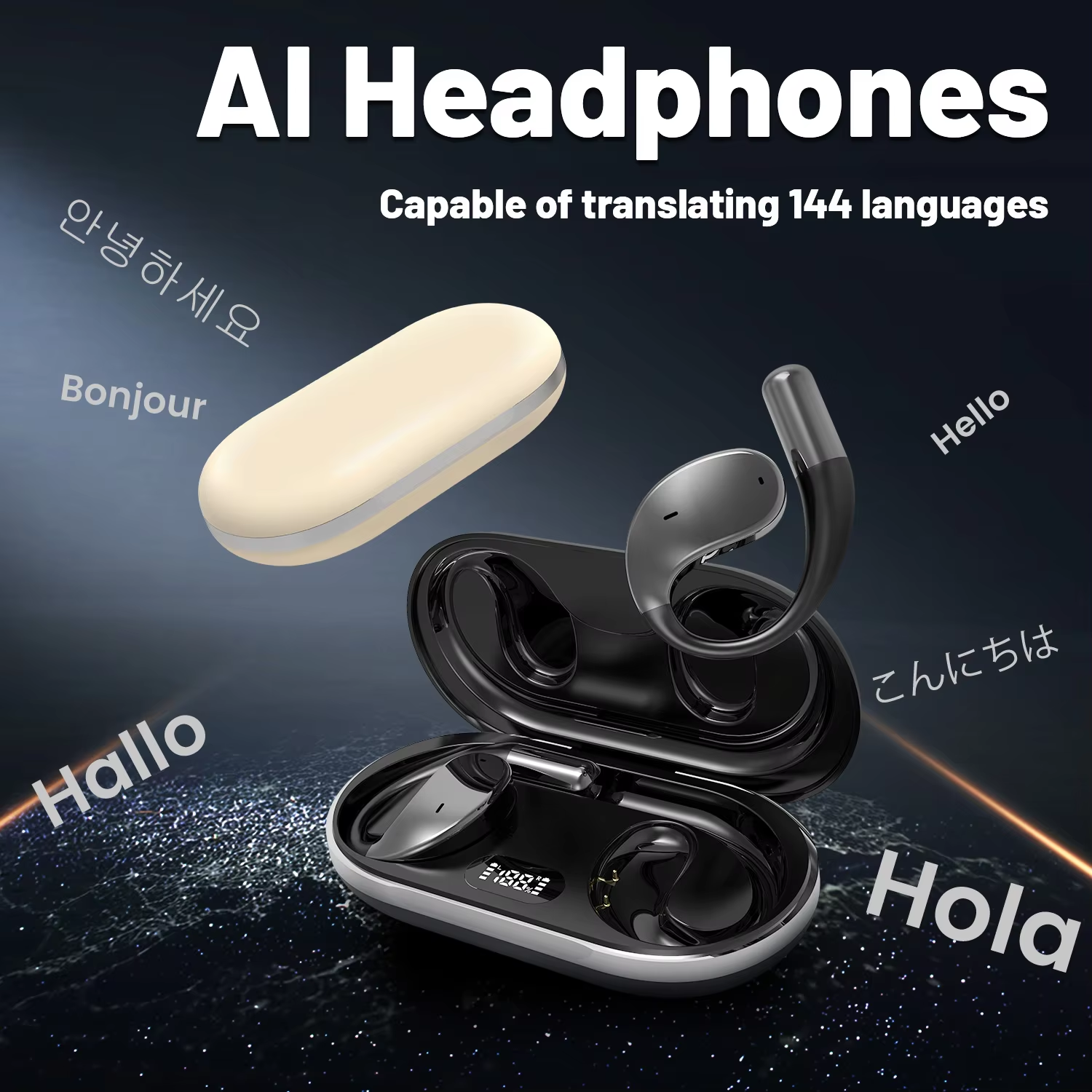 Aliexpress: Top On Sale Product Recommendations! AI Translation Earphones 99% High Accuracy Simultaneous Interpretation Wireless Bluetooth Headphones For Travel Shopping Meeting Price Now: USD 28.45 (Original price: USD 65.12, 56% off)